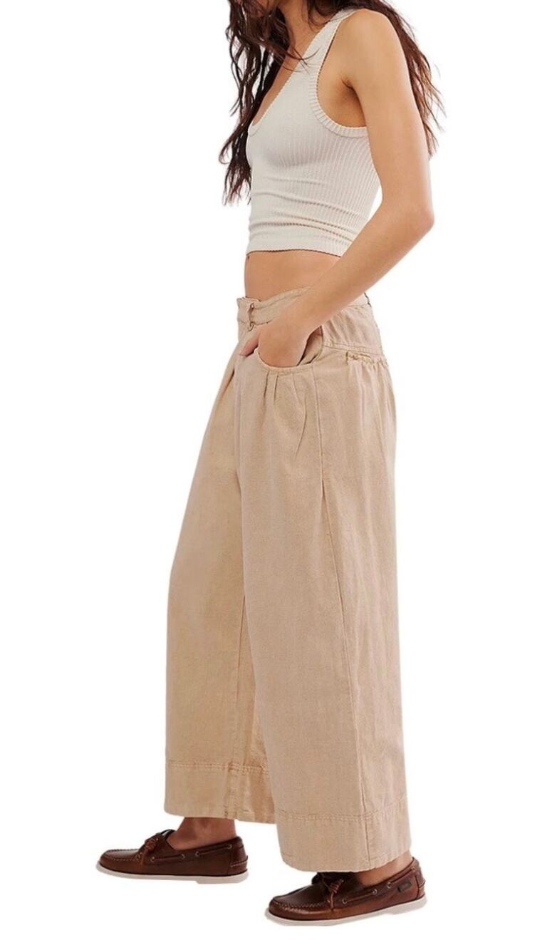 Free People Sweet Talk Chino Wide Leg Pant Size Small